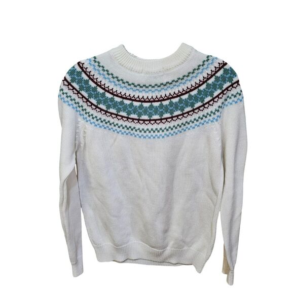 Vintage Womens Fair Isle Sweater Size Large Skiing Preppy Pastel Feminine - Picture 1 of 6
